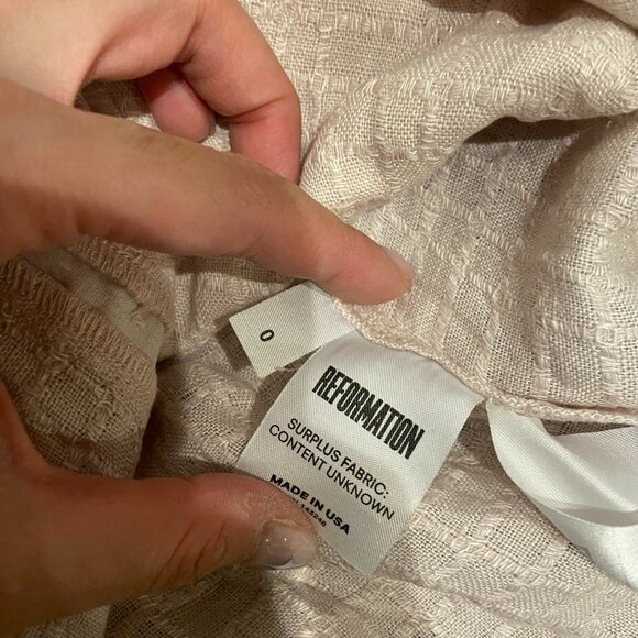 Light pink Reformation Linen A Line Dress - Size 0 XS - Picture 6 of 8